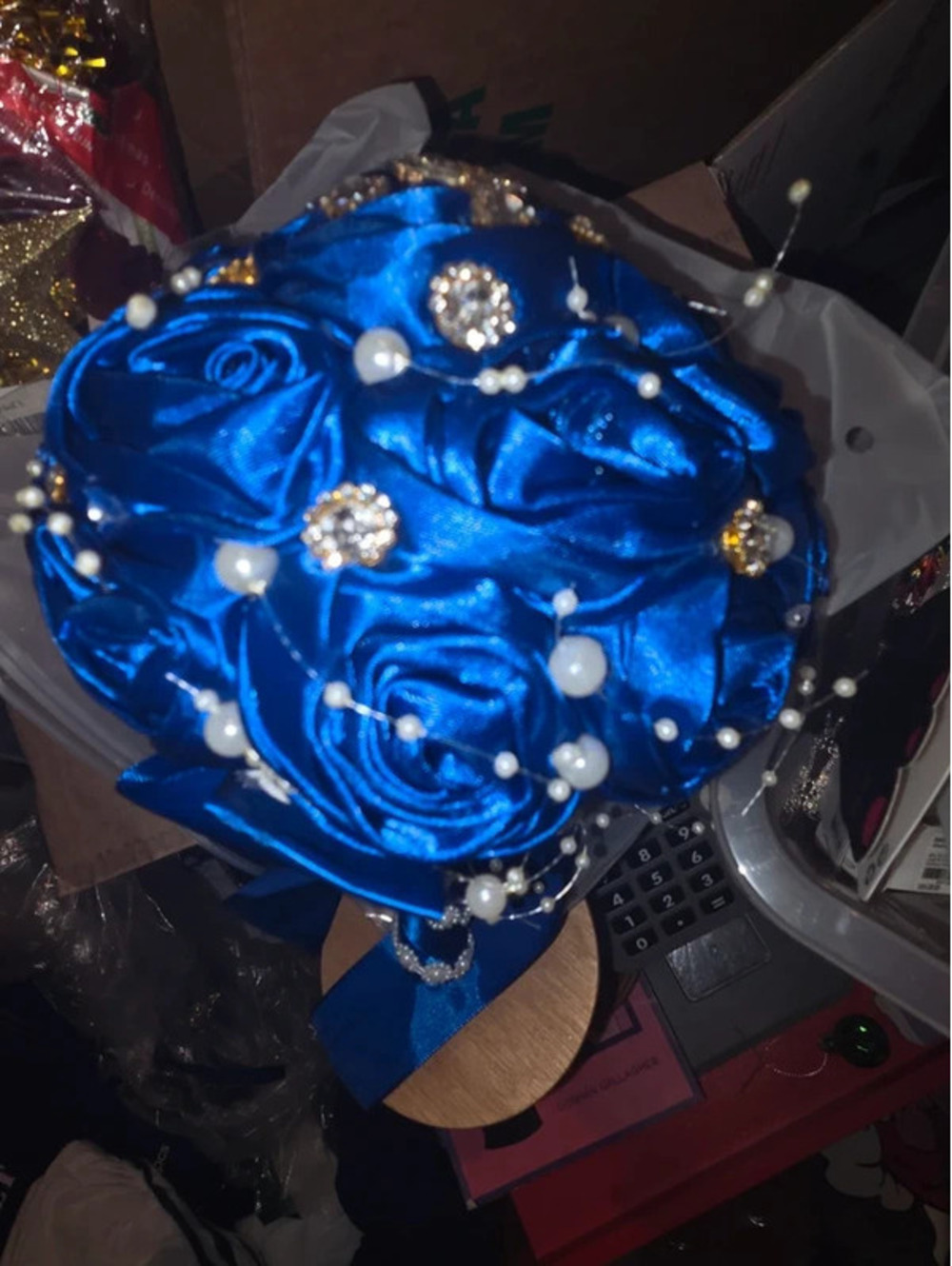Blue and white bouquet wedding party birthday